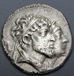 Bellaios with Amatbene, 85-84 BCE  (Characene   - AR Tetradrachm) 